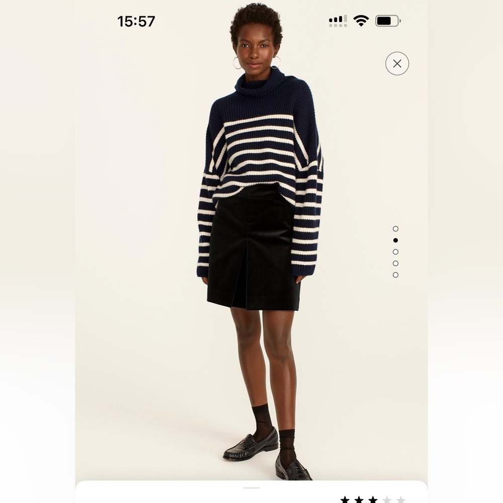 J.Crew black velvet pleated miniskirt